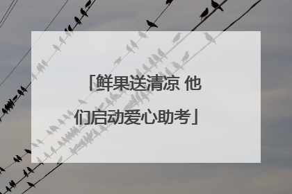 鲜果送清凉 他们启动爱心助考