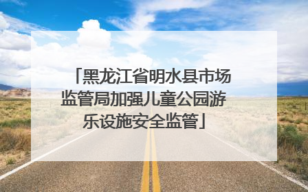 黑龙江省明水县市场监管局加强儿童公园游乐设施安全监管