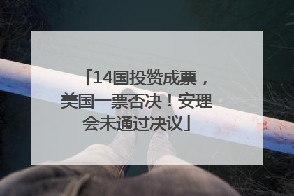 14国投赞成票，美国一票否决！安理会未通过决议