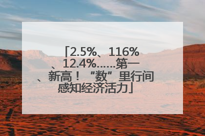 2.5%、116%、12.4%……第一、新高！“数”里行间感知经济活力