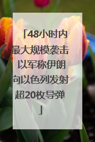 48小时内最大规模袭击 以军称伊朗向以色列发射超20枚导弹