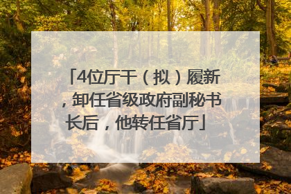 4位厅干（拟）履新，卸任省级政府副秘书长后，他转任省厅
