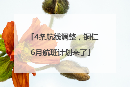 4条航线调整，铜仁6月航班计划来了