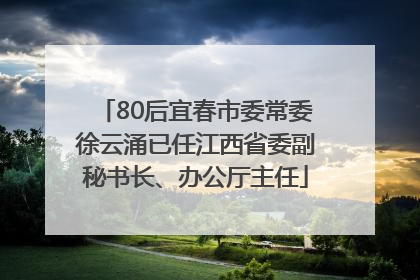 80后宜春市委常委徐云涌已任江西省委副秘书长、办公厅主任