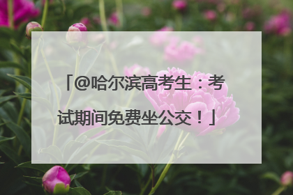 @哈尔滨高考生：考试期间免费坐公交！