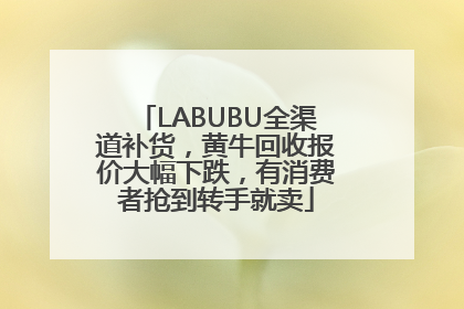 LABUBU全渠道补货，黄牛回收报价大幅下跌，有消费者抢到转手就卖